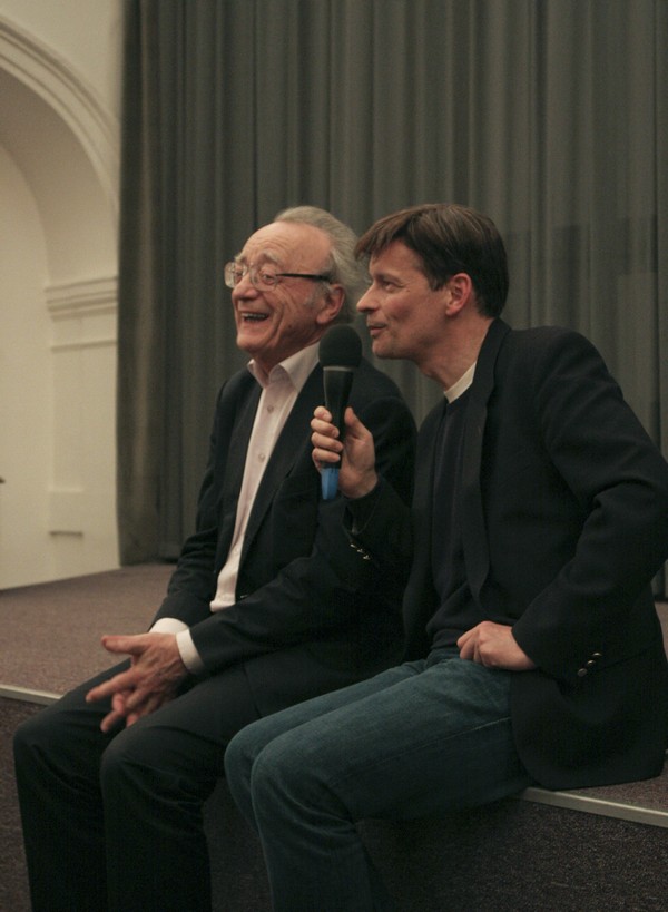 S Janem Starým při debatě v kině Ponrepo (filmová přehlídka Mezi děsem a smíchem), foto Ivana Kovářová 