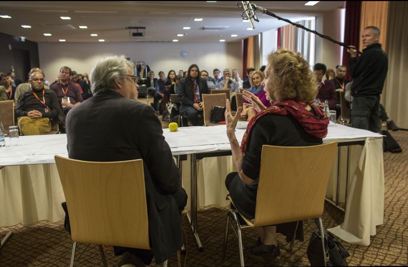 Kaija Saariaho prezentuje na Výročnej konferencii Medzinárodnej asociácie hud.informačných centier (IAMIC), foto Peter Brenkus