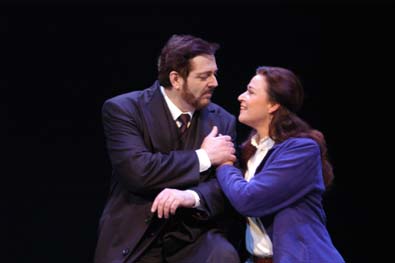 Wagner: Bludný Holanďan - Maida Hundeling (Senta), Michele Kalmandi (Holanďan), foto Karel Kouba/SOP