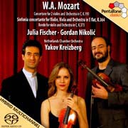 Wolfgang Amadeus Mozart - Concertone pro dvoje housle a orchestr C dur K. 190, Sinfonia concertante pro housle, violu a orchestr Es dur K. 364, Rondo pro housle a orchestr C dur K. 373