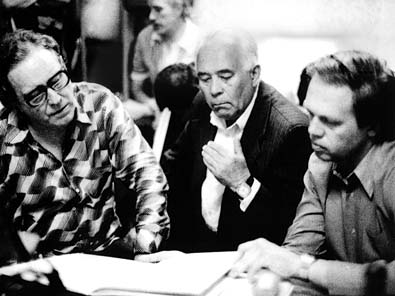Zleva Charles Mackerras, Josef Veselka a Milan Slavický, 1981, foto archiv