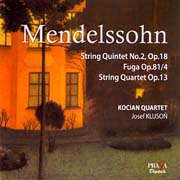Felix Mendelssohn Bartholdy - String Quintet No. 2 in B flat major, Op. 87 – Fuga in E flat major, Op. 81 – String Quartet in E flat major, Op. 13