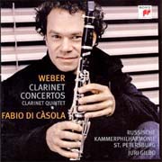 Carl Maria von Weber - koncerty pro klarinet č. 1 f moll op. 73 a č. 2 Es dur op. 74, Klarinetový kvintet (verze pro klarinet a smyčcový orchestr) op. 34