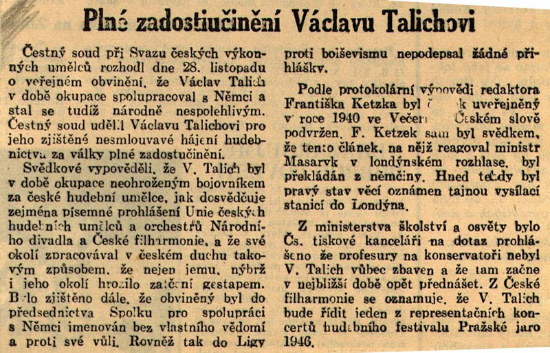 Václav Talich - od umělce vždy žádám nemožné 9. díl