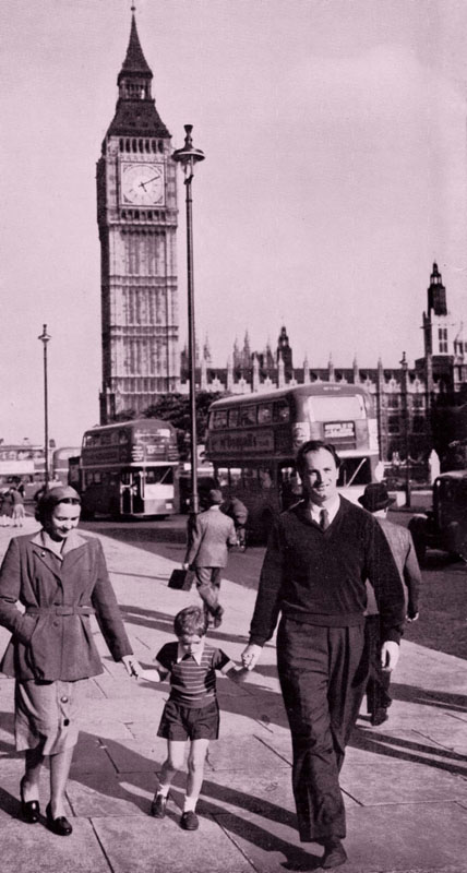 Kubelík se svou ženou a synem v Londýně (cca 1953), foto Zdeněk Chrapek
