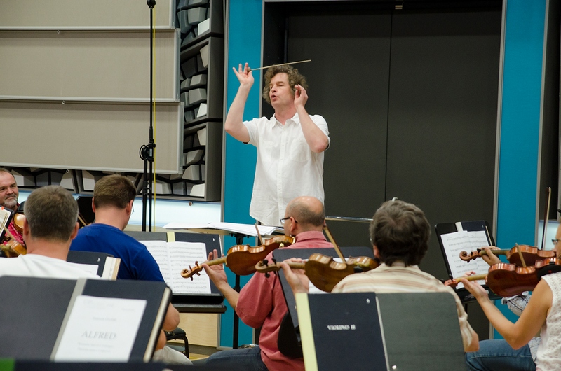 První zkouška orchestru, u dirigentského pultu Heiko Mathias Förster, foto Andrea Filičková/Český rozhlas