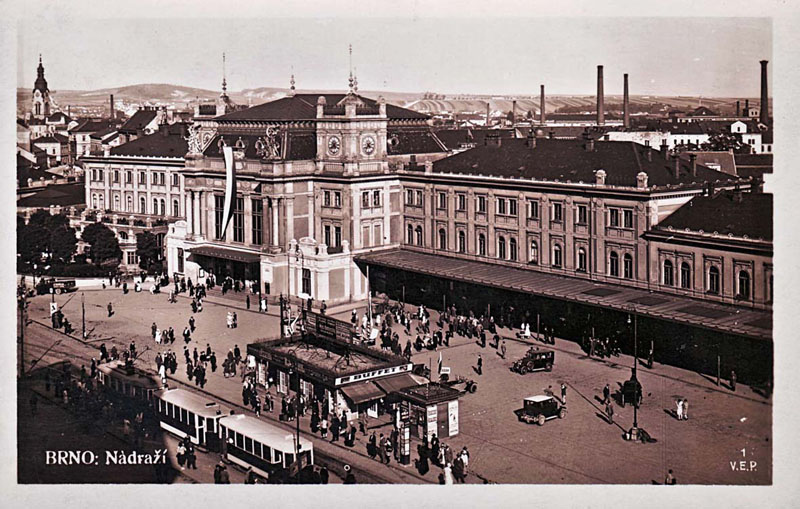 Fotografie brněnského nádraží. Do Brna jezdil Dvořák za Leošem Janáčkem