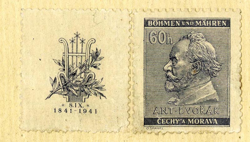 Poštovní dvojznámka vytvořená Otakarem Španielem, 1941, foto M. A. D.