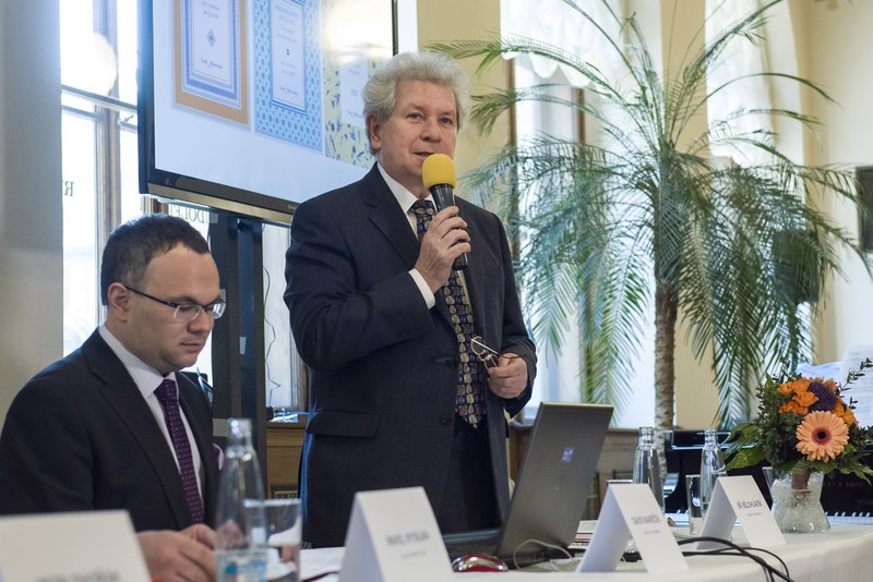 David Mareček a Jiří Bělohlávek na tiskové konferenci ČF 14. 4. v Rudolfinu