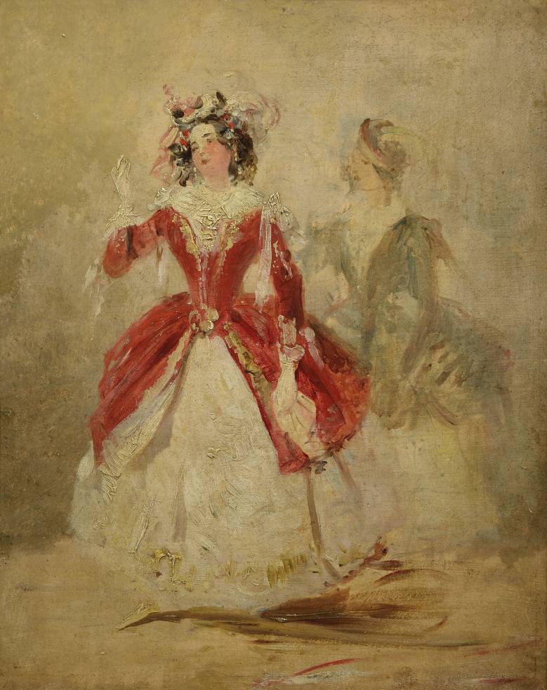 Josef Navrátil, Tanečnice, okolo 1850, olej, sbírka Patrika Šimona