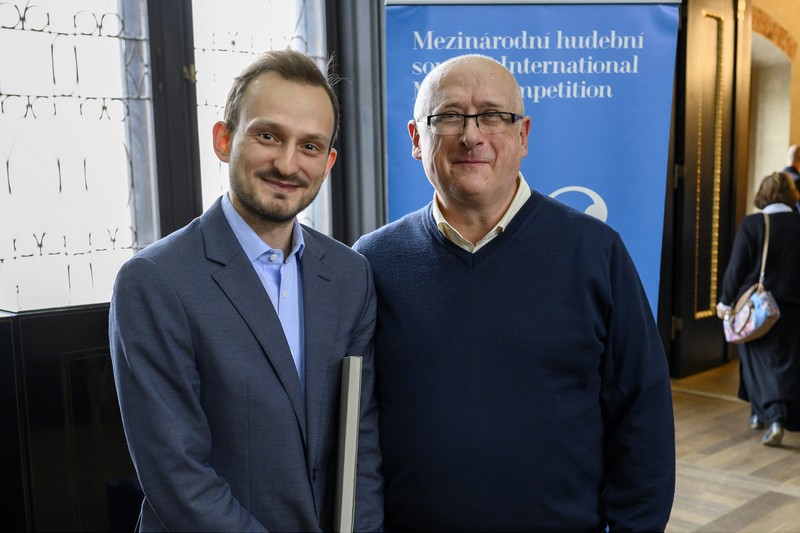 Martin Daněk s šéfredaktorem Harmonie Lubošem Stehlíkem, foto Petra Hajská