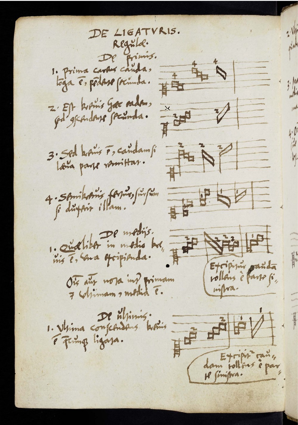 M. Crusius si zapsal pravidla menzurální notace do učebnice hudby (A. Lampadius, Compendium musices 1542), foto Universitätsbibliothek Tübingen: De 4, urn:nbn:de:b-sz:21-dt-45564