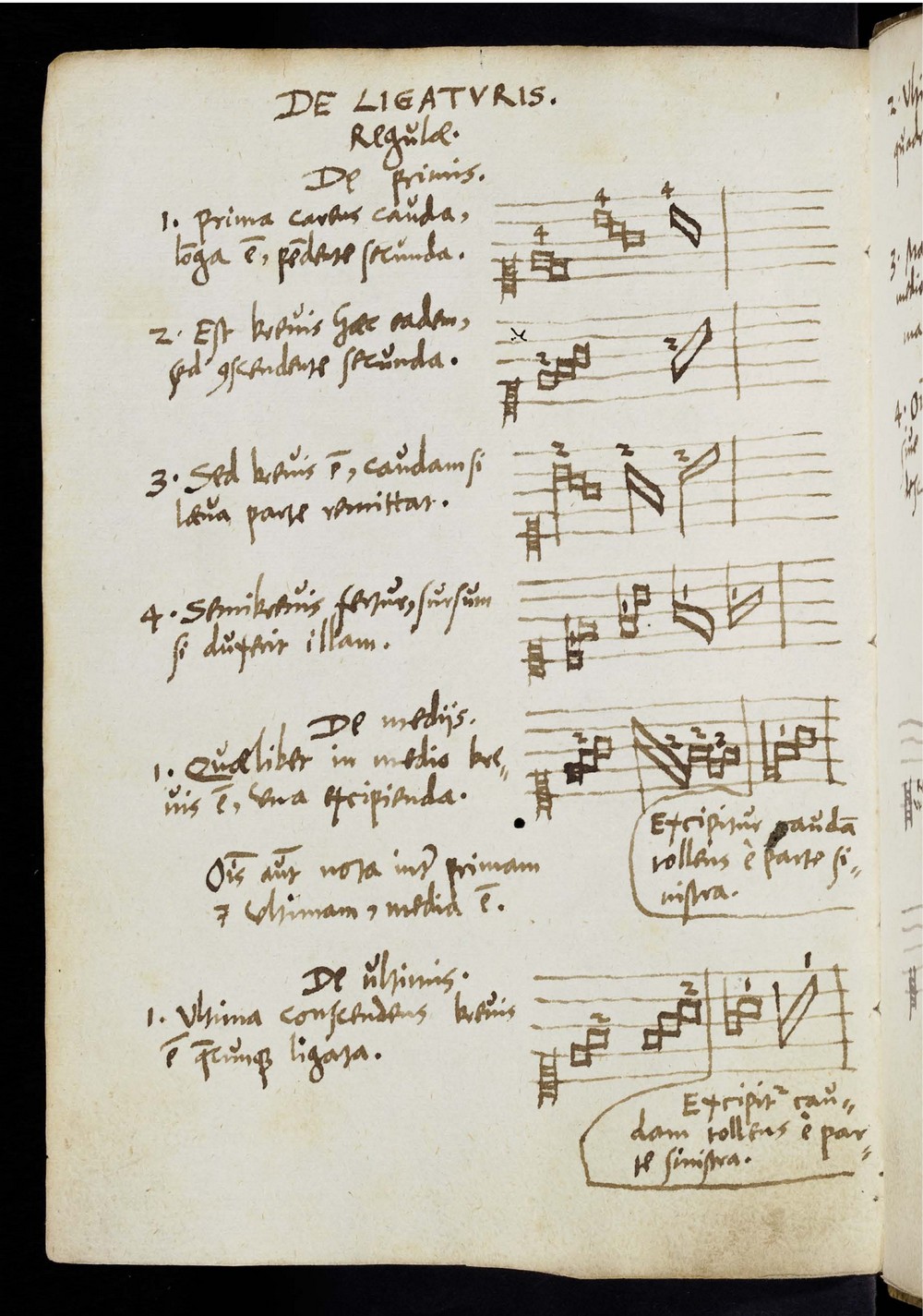 M. Crusius si zapsal pravidla menzurální notace do učebnice hudby (A. Lampadius, Compendium musices 1542), foto Universitätsbibliothek Tübingen: De 4, urn:nbn:de:b-sz:21-dt-45564