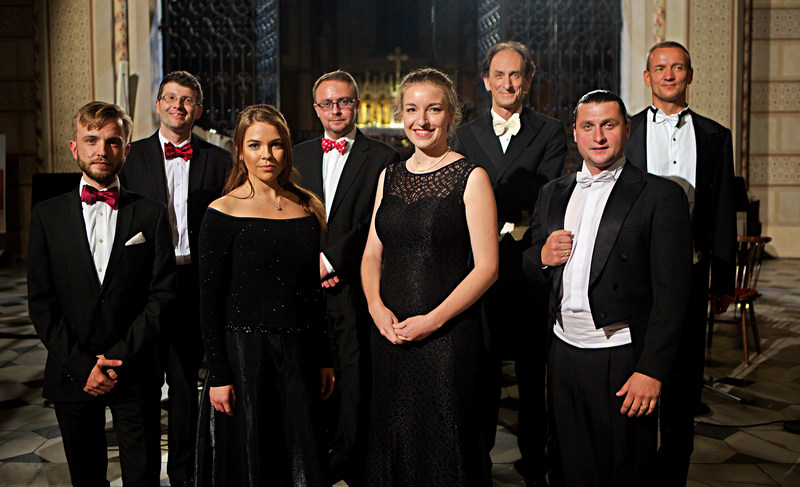 Sólisté Jakub David Smešný, Lukáš Michel, Patricia Janečková, Michal Bárta, Monika Jägerová, Paolo Gatto, Aleksander Kruczek, David Szendiuch, foto PFDH